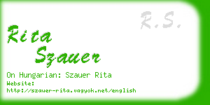 rita szauer business card